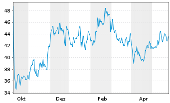 Chart Birkenstock Holding PLC - 1 Jahr