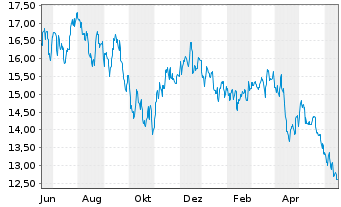 Chart VanEck Vect.ETF-Brazil Sm. Cap - 1 Jahr