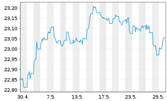 Chart Xtr.IE Xtr.USD Corp.Green Bd - 1 mois