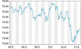 Chart JPMorgan-Euroland Equity Fd Act.  N. A(dis.) EO oN - 1 Month