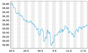 Chart iShares Inc.-MSCI BRIC Index - 1 Monat