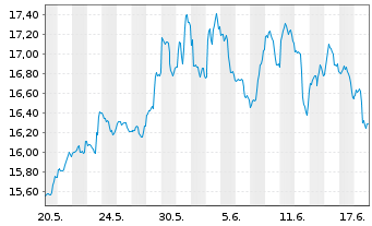 Chart ProSh.Ultrasht MSCI Emerg.Mkts - 1 Monat