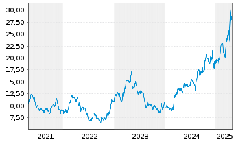 Chart Torex Gold Resources Inc. - 5 années