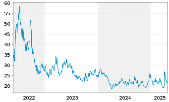 Chart Dir.Shs ETF T.-D.Da.En.Bear 2X - 5 Jahre