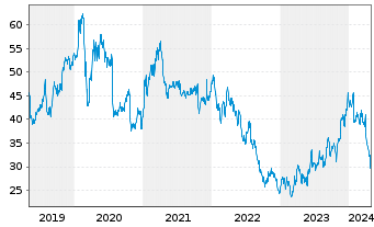 Chart Intel Corp. - 5 Jahre