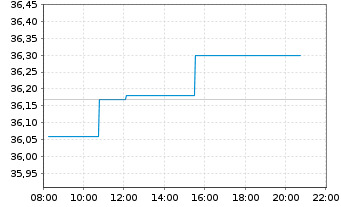 Chart SPDR S+P US Con.Sta.Sel.S.UETF - Intraday