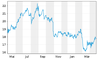 Chart Woolworths Group Ltd. - 1 Year