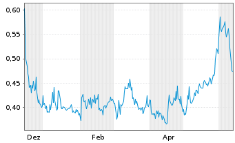 Chart Rua Gold Inc. - 1 an