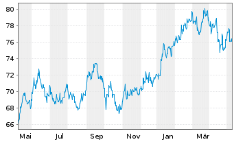 Chart Allianz RCM Fonds Japan Inhaber-Anteile A (EUR) - 1 an