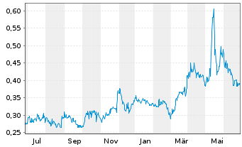 Chart Paramount Gold Nevada Corp. - 1 Year