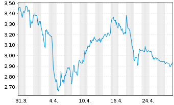 Chart New Gold Inc. - 1 mois