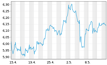 Chart Tradegate Mini Future Short Zalando SE_003 - 1 Monat
