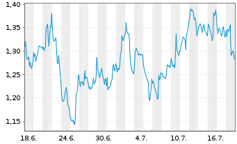 Chart Mini Future Short IBM - 1 Monat