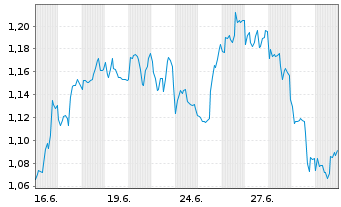 Chart Mini Future Short Verizon - 1 Monat