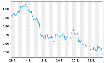 Chart Mini Future Short Pan American Silver - 1 Month
