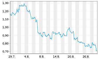 Chart Mini Future Short Pan American Silver - 1 Month
