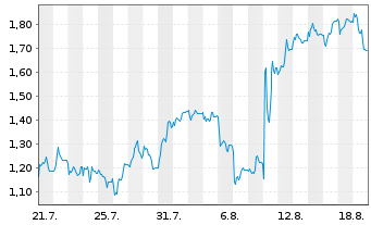 Chart Mini Future Short Northern Data - 1 Monat
