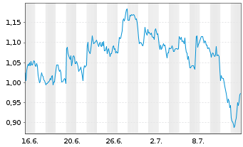 Chart Mini Future Short Pan American Silver - 1 mois