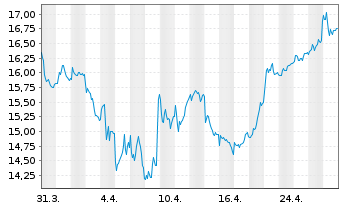 Chart Puig Brands S.A. - 1 mois