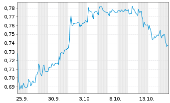 Chart Nueva Expresion Textil S.A. - 1 Month
