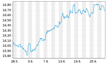 Chart Gl.X ETFs ICAV-S&P 500 Q.T.H. USD - 1 mois
