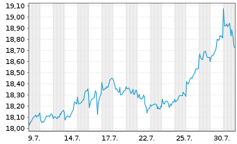 Chart FTGF-Vest NASDAQ100 MB ETF-Dec Reg.Shs A USD Acc. - 1 Monat