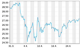 Chart JPM ICAV-US Res.enh.Idx.Eq.SRI - 1 mois