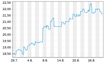 Chart Toyo Tire Corp.  - 1 Month