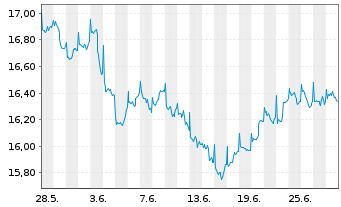 Chart JPMorgan-Global Natural Resou. Act. N.(Dis) EUR oN - 1 Monat