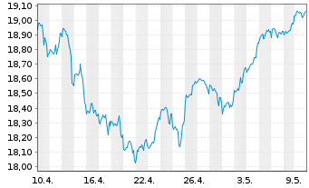 Chart BGF-Sust.Gl Dynamic Eq. A. N. Cl. A2 EUR-Hedg. o.N - 1 mois