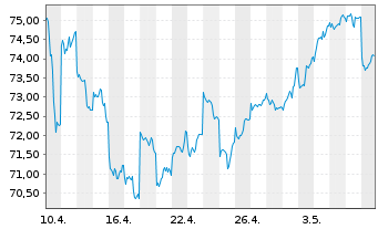 Chart Xtrackers MSCI Korea - 1 Monat