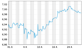 Chart Xtrackers II EO Cor.BdSRI PAB - 1 mois