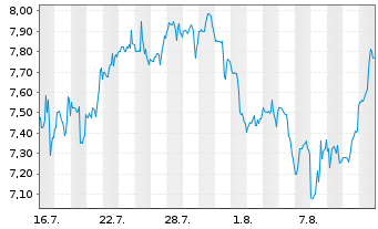 Chart Angiodynamics Inc. - 1 Month
