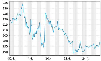 Chart Burlington Stores Inc. - 1 Month