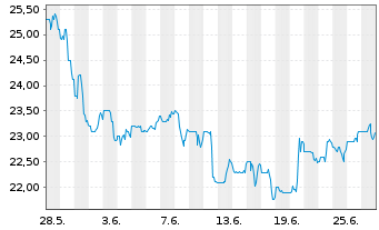 Chart Delek US Holdings Inc. - 1 mois