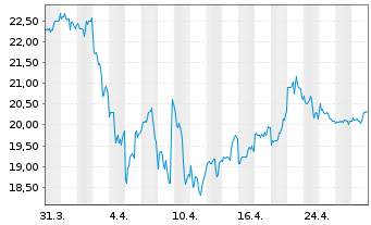 Chart First Hawaiian Inc. - 1 Month