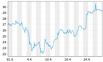 Chart Intrepid Potash Inc. - 1 mois