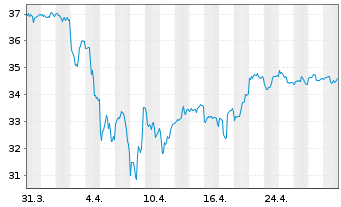 Chart iShares Inc.-MSCI BRIC Index - 1 mois