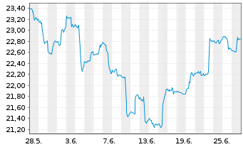 Chart iShs Tr.-MSCI Poland ETF - 1 Monat