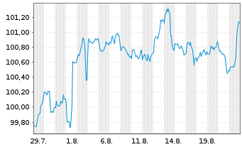 Chart PepsiCo Inc. DL-Notes 2025(25/32) - 1 Month
