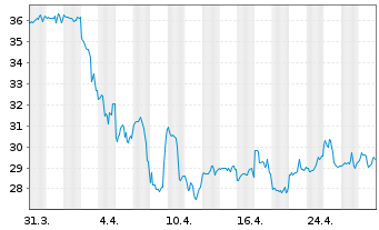 Chart Rexford Industrial Realty Inc. - 1 Month