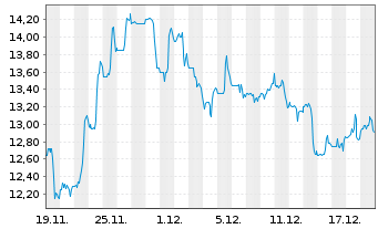 Chart Sally Beauty Holdings Inc. - 1 Month