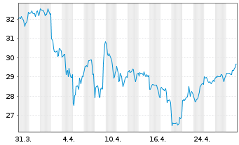 Chart Tenable Holdings Inc. - 1 mois