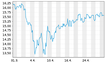 Chart VanEck Vect.ETF T.-Africa Ind. - 1 Monat