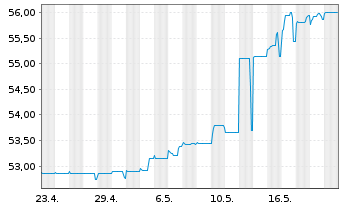 Chart Mitsub. UFJ Invest.Ser.Bk.Dep. Exch.Nts.2009(50) - 1 mois