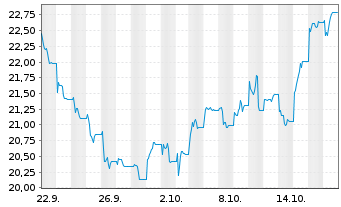 Chart Leverage Shares PLC ETP 21.03.73 -3X India - 1 Monat