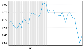 Chart Mini Future Short Pan American Silver - 6 mois