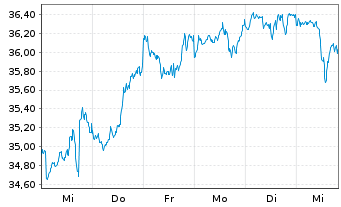 Chart BGF - US Flexible Equity Fd Act A2 EUR Hedged o.N. - 1 semaine