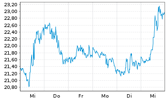 Chart Dir.Shs ETF T.-D.Da.En.Bear 2X - 1 Woche